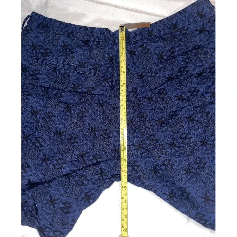 Jomers Mens 35 Navy Blue Chino Shorts Preppy Geometric Print Navy Blue